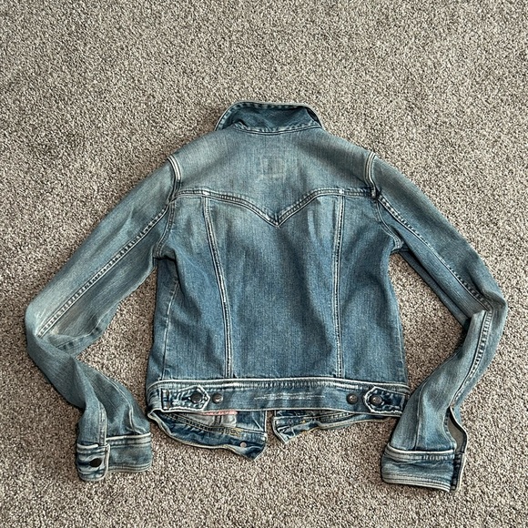 Women’s Y2K Vintage Abercrombie & Fitch Light Blue Jean Jacket Size M - Picture 2 of 7